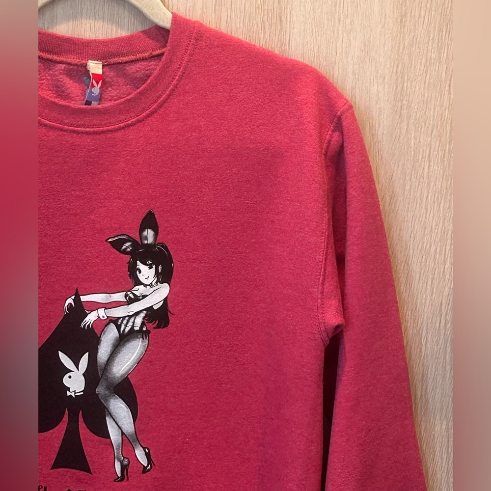 Playboy Club Sweatshirt Tokyo Japan Mens Anime Card Ace of Spades - Red Small - Picture 5 of 15